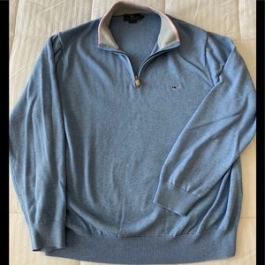 Vineyard Vines 1/4 zip sweater, Light Blue, Size L